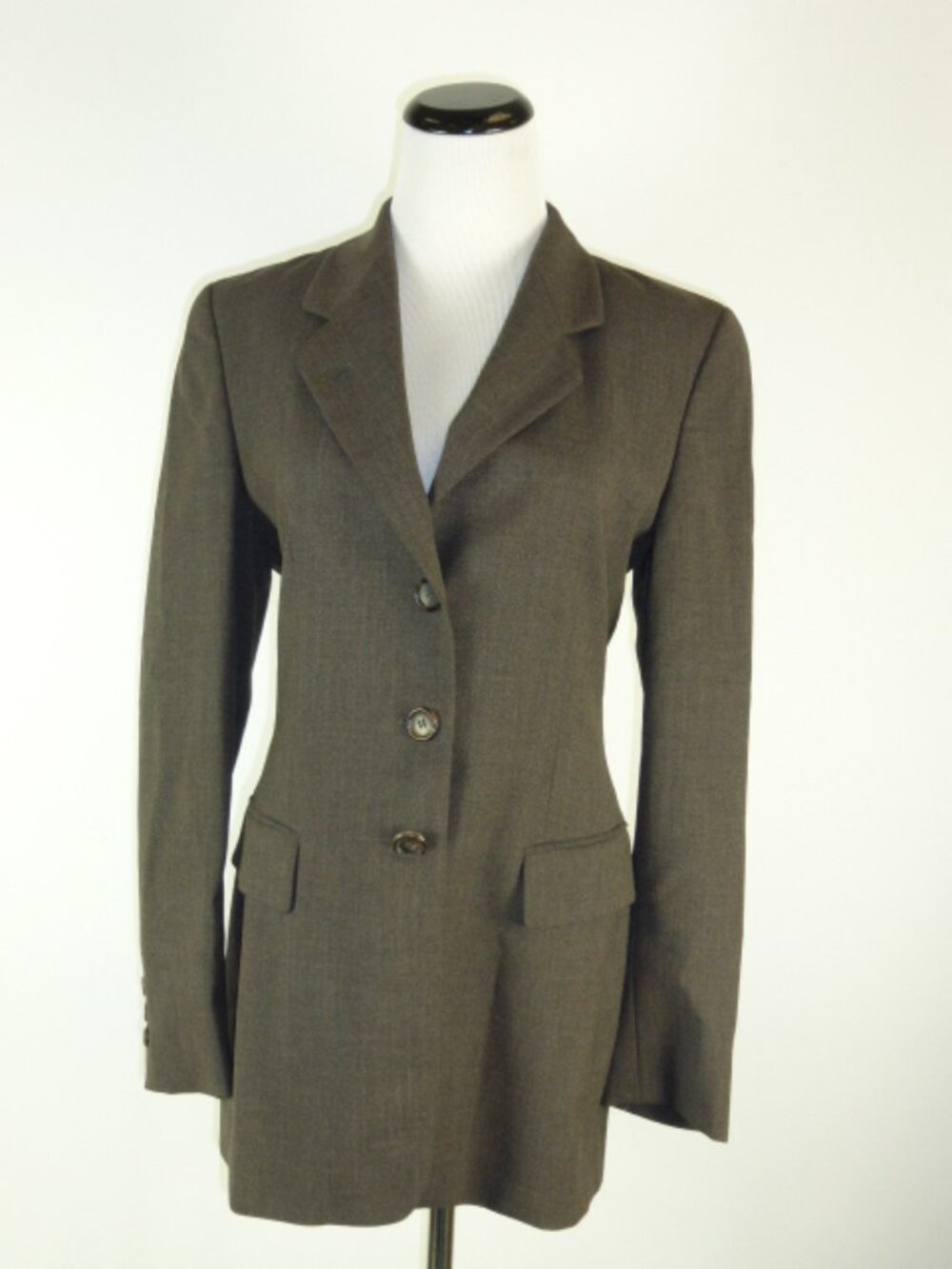 LUCIANO BARBERA ITALY LONG BROWN WOOL Blazer i38